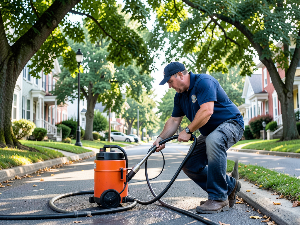 Clearing stubborn main line clogs with hydro jetti