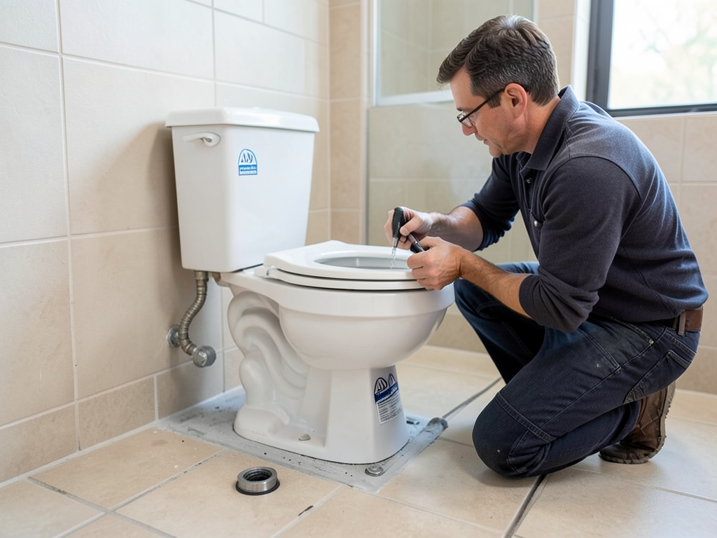 Installing ada compliant toilets and grab bars for