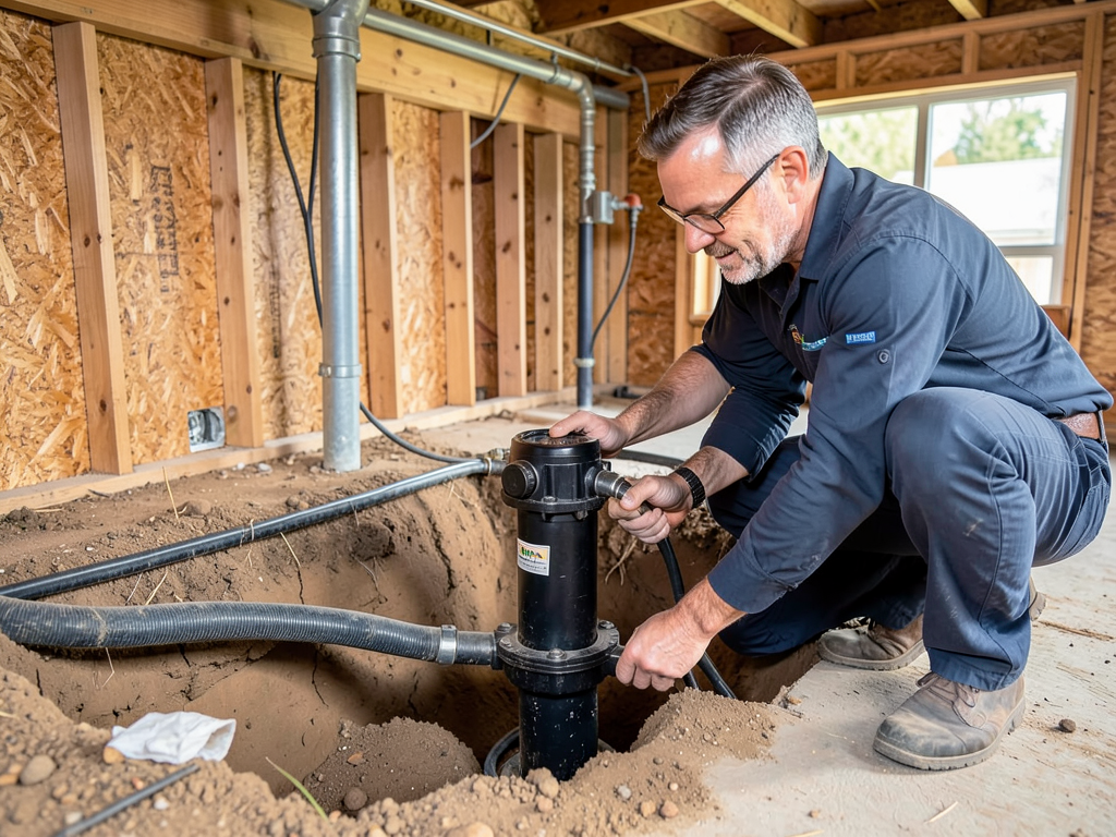 Professional sump pump installation for shoreline
